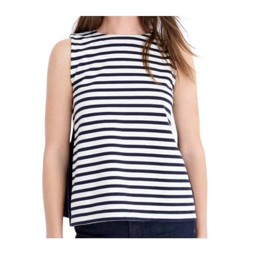 J. Crew Bow Back Tank Top in Navy & White Stripe Size XS